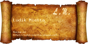Ludik Mietta névjegykártya